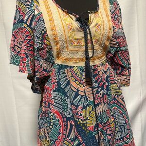 SZ S Colorful #Boho/Peasant Dress,short,flyingtomato,#festival,#beach,#concert